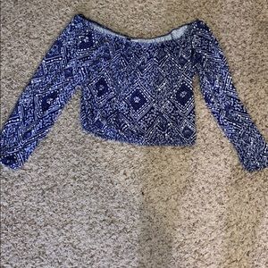 Cropped off the shoulder top
